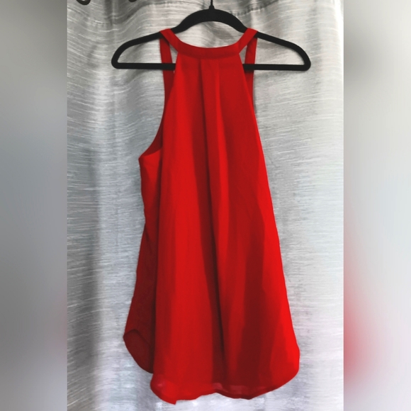 Naked Zebra Sheer Red Sleeveless Blouse Women's Size Medium - Picture 3 of 6